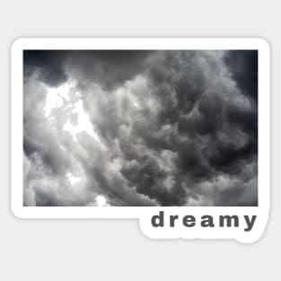 Dreamy Clouds Aesthetic Black and White Sticker